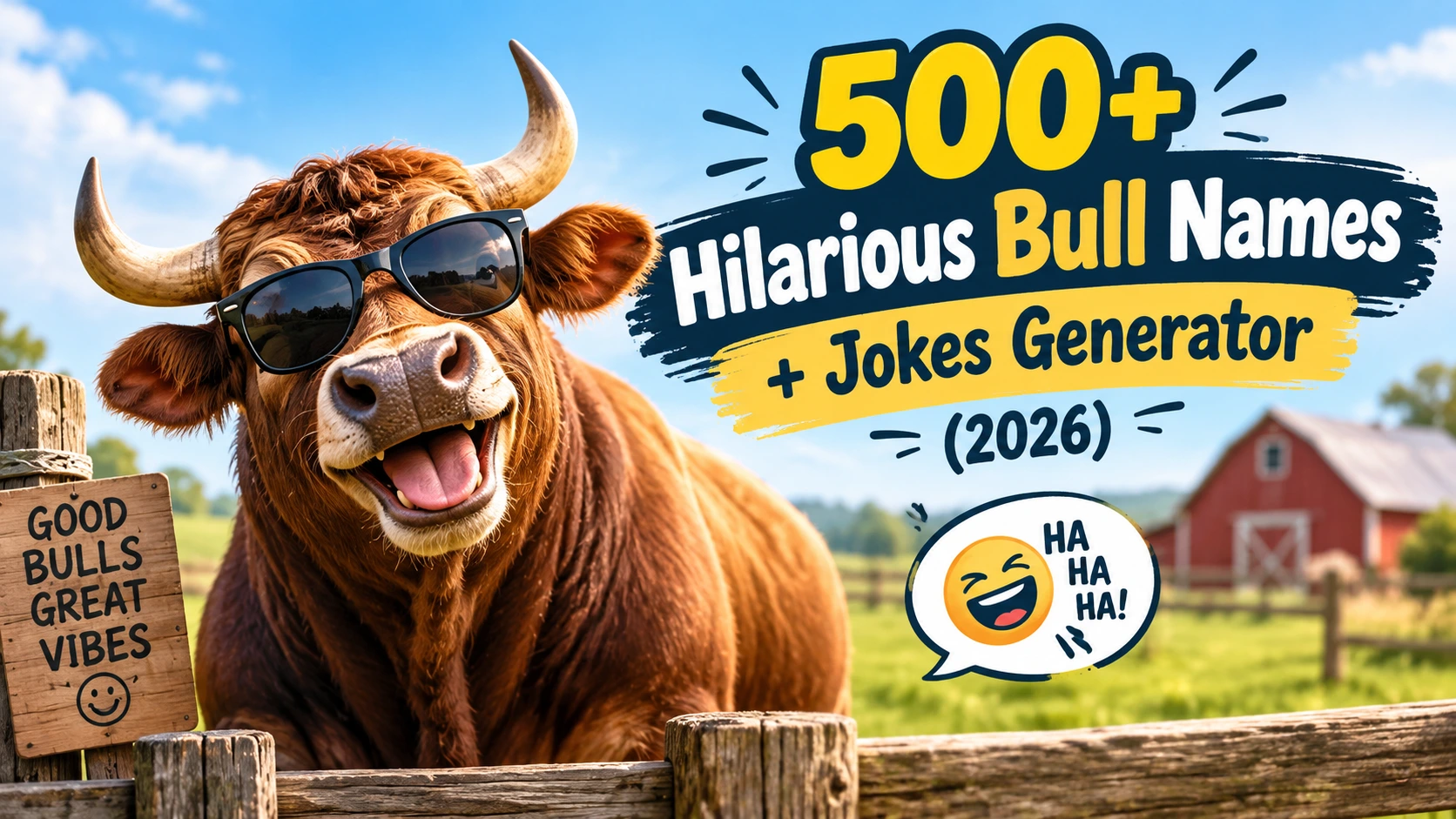 Hilarious Bull Names + Jokes Generator