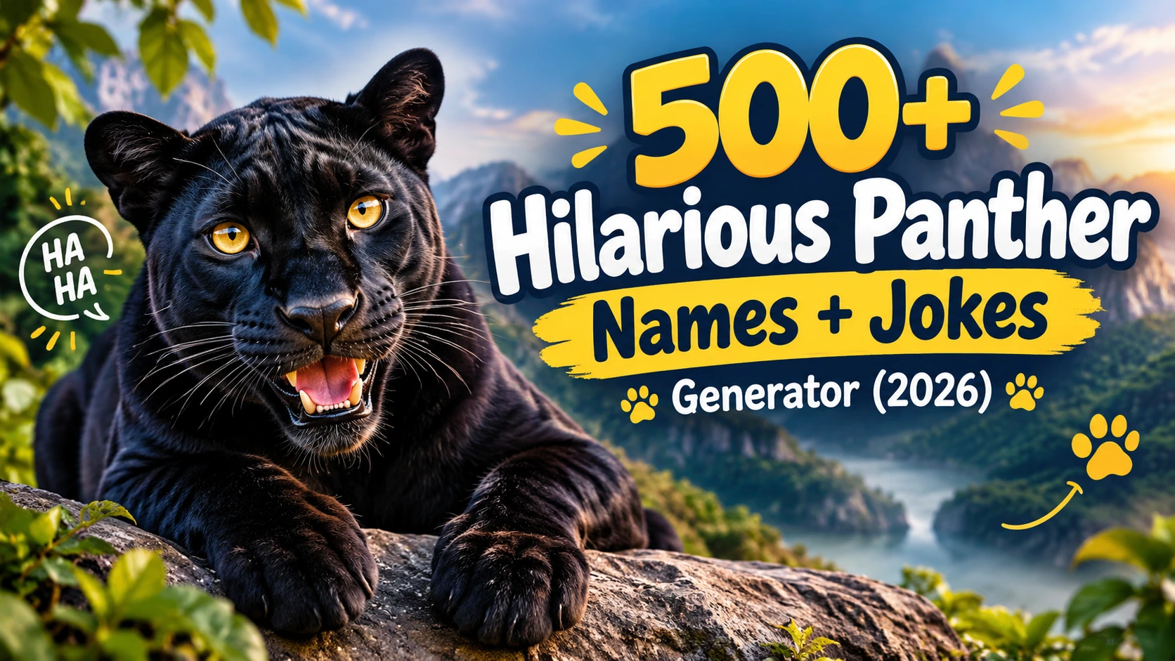 Hilarious Panther Names + Jokes Generator