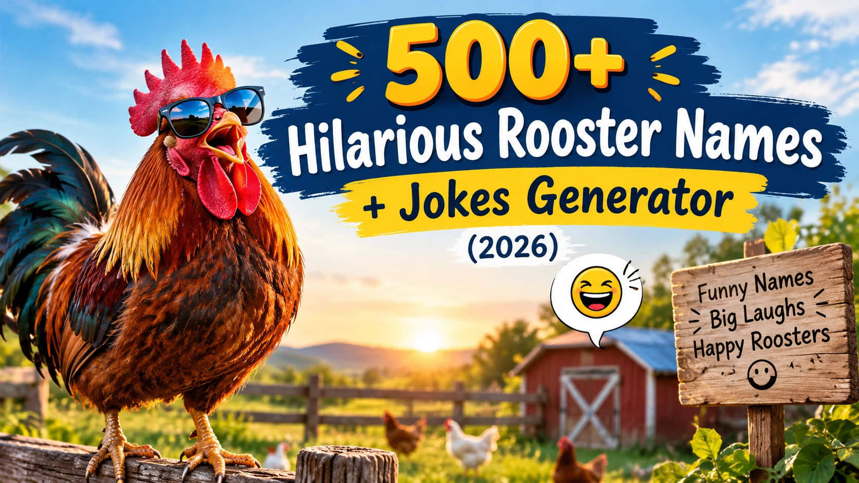 Hilarious Rooster Names + Jokes Generator